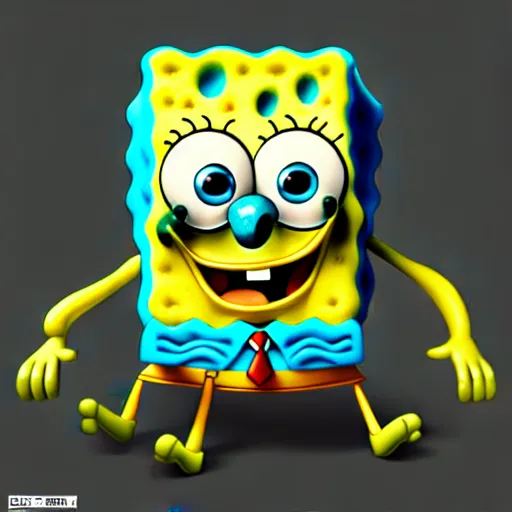 Prompt: spongebob as a monster, stylized, artstation, hd, cgsociety, cgi, digital, illustration, arts, realistic, dramatic, cinematic, artistic, famous, detailed