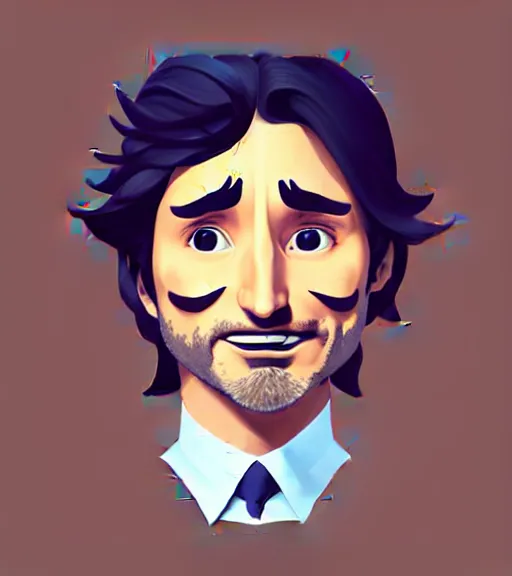 Image similar to face icon stylized minimalist justin trudeau as sock puppet, loftis, cory behance hd by jesper ejsing, by rhads, makoto shinkai and lois van baarle, ilya kuvshinov, rossdraws global illumination