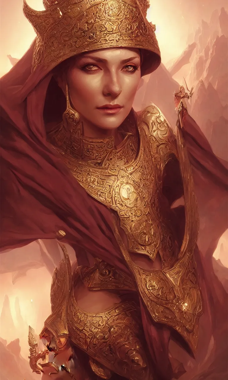 Image similar to cappadocian empress, d & d, fantasy, portrait, highly detailed, digital painting, trending on artstation, concept art, sharp focus, illustration, art by artgerm and greg rutkowski and magali villeneuve