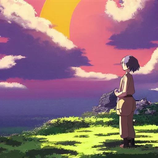 Image similar to landscape of the eternal rest, in the style of studio ghibli, award - winning, 4 k