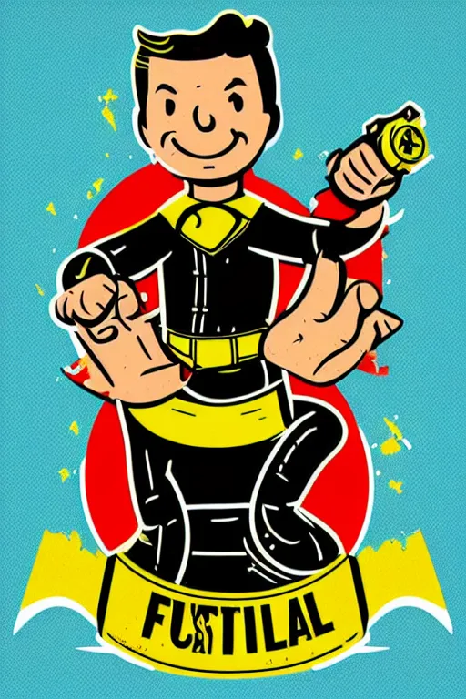 Image similar to fallout 7 6 retro futurist illustration art by butcher billy, sticker, colorful, illustration, highly detailed, simple, smooth and clean vector curves, no jagged lines, vector art, smooth andy warhol style