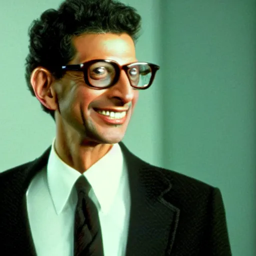 Image similar to a hyper realistic photograph of jeff goldblum from the 1 9 8 0's trying to flirt with you