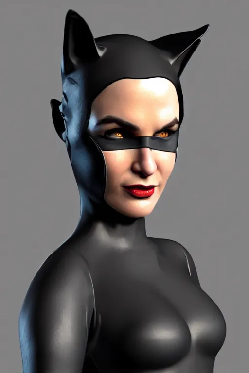 Prompt: 3d render of Catwoman, headshot, photorealistic, concept art, finalRender, octane, Unreal Engine