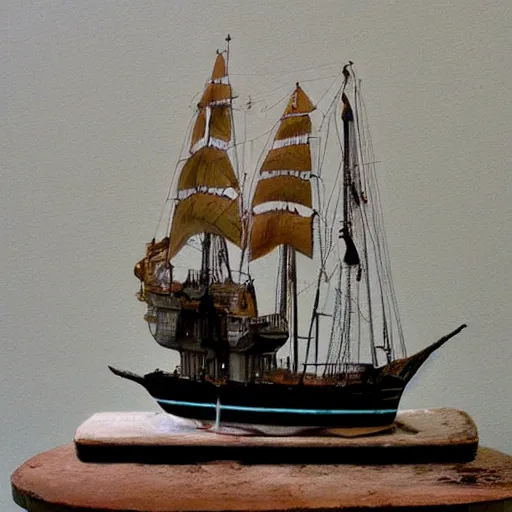 Image similar to model ship in a bottle