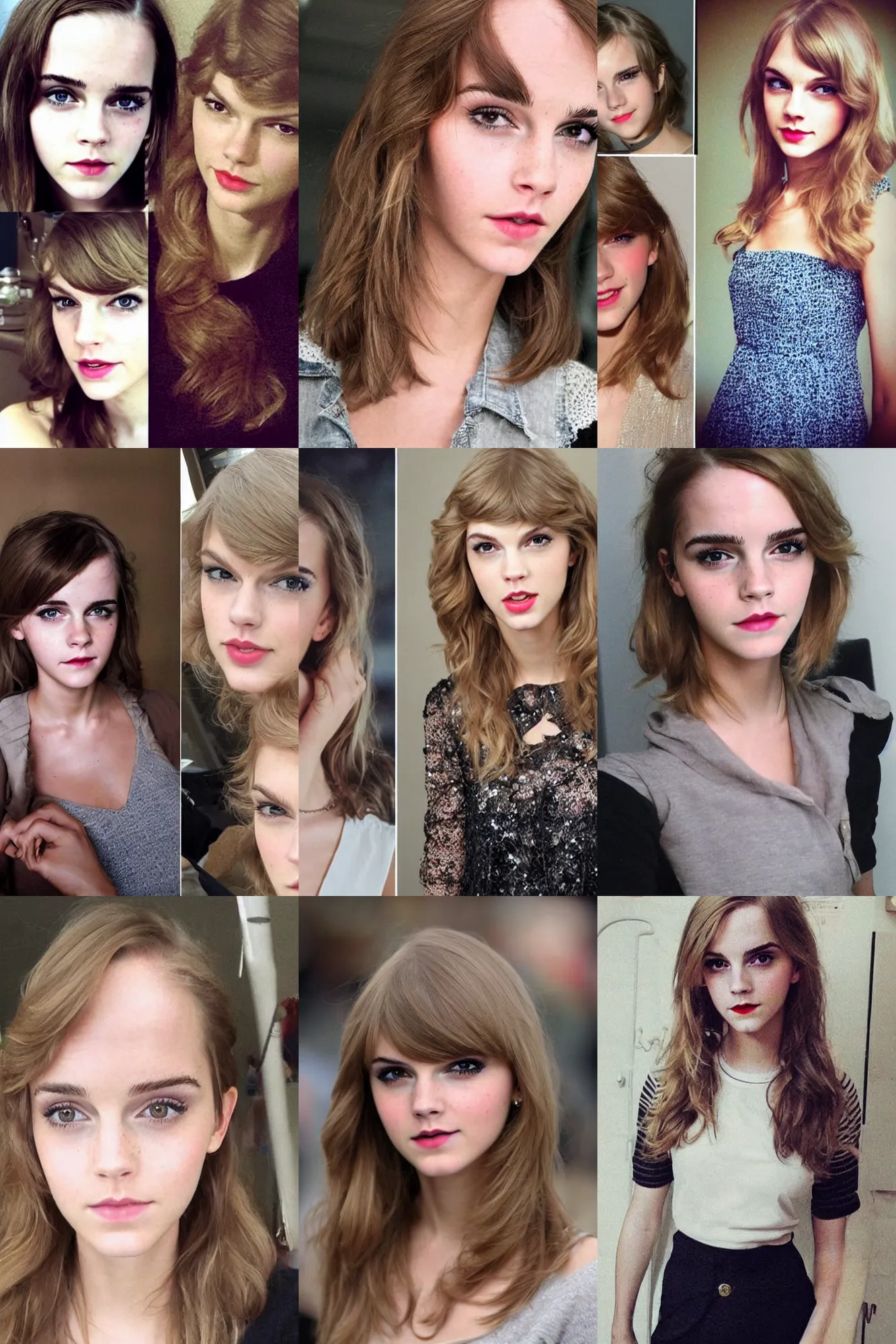 Prompt: woman who looks like mix of emma watson and taylor swift