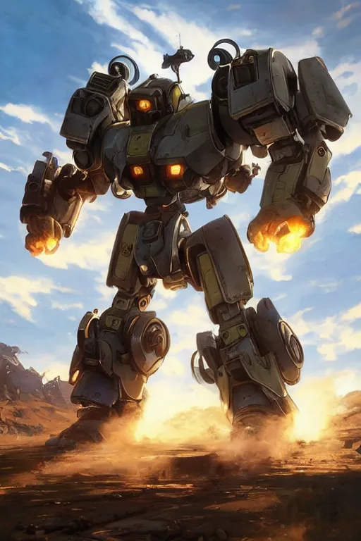 Image similar to mechwarrior 5 : mercenaries mech megaman transformer robot boss tank engine game octane render, 4 k, hd 2 0 2 2 3 d cgi rtx hdr style chrome reflexion glow fanart jesper ejsing, by rhads, makoto shinkai borderlands and by feng zhu rossdraws artstation by digital cinematic pixar and disney unreal zbrush central hardmesh