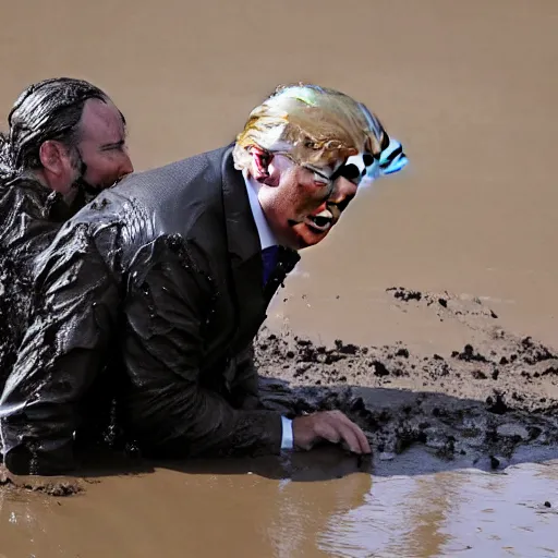 Image similar to trump play in mud