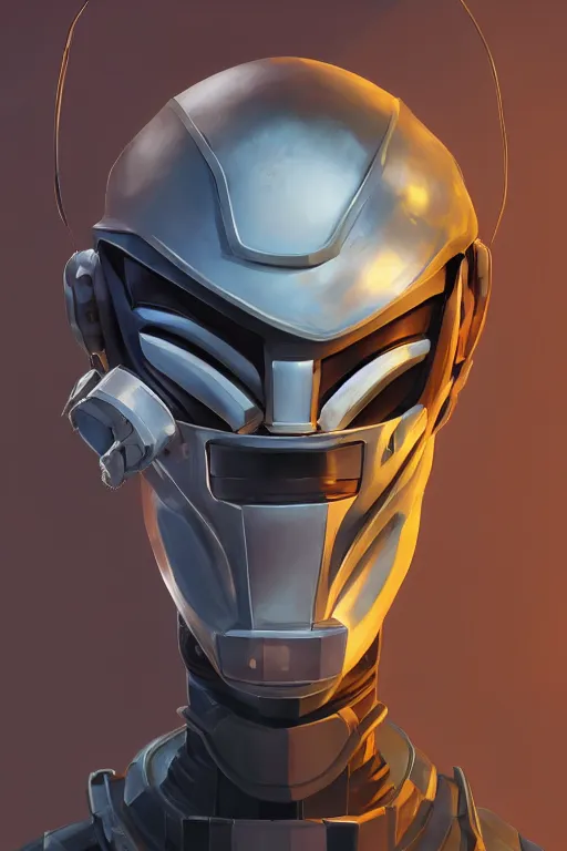 Image similar to epic mask helmet robot ninja portrait stylized as fornite style game design fanart by concept artist gervasio canda, behance hd by jesper ejsing, by rhads, makoto shinkai and lois van baarle, ilya kuvshinov, rossdraws global illumination radiating a glowing aura global illumination ray tracing hdr render in unreal engine 5