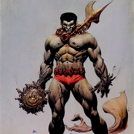 Image similar to ganandorf by frank frazetta