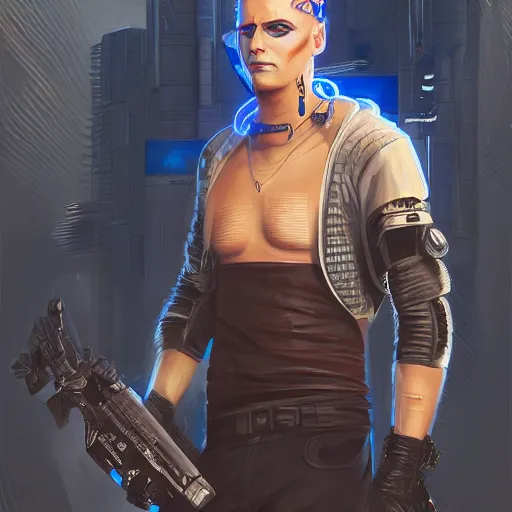 Image similar to Cyberpunk dude, by Sam Hogg