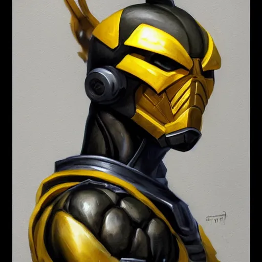 Prompt: greg manchess portrait painting of cyrax from mortal kombat as overwatch character, medium shot, asymmetrical, profile picture, organic painting, sunny day, matte painting, bold shapes, hard edges, street art, trending on artstation, by huang guangjian and gil elvgren and donato giancola