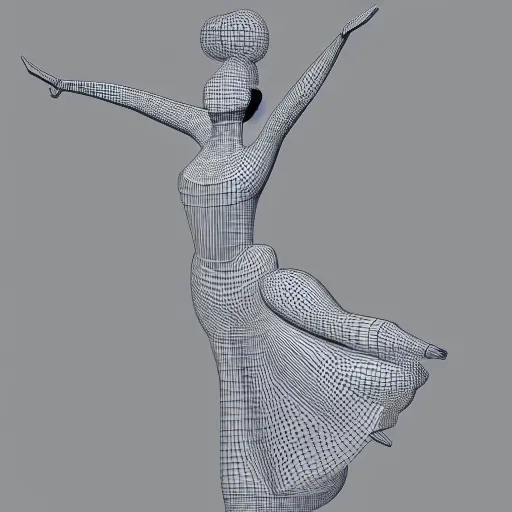 Image similar to a 3d illustration of a beautiful woman dancing