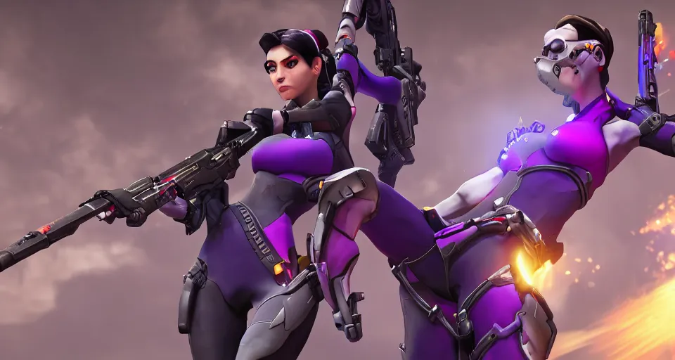 Image similar to widowmaker, overwatch, 4 k, screenshot, high detailed