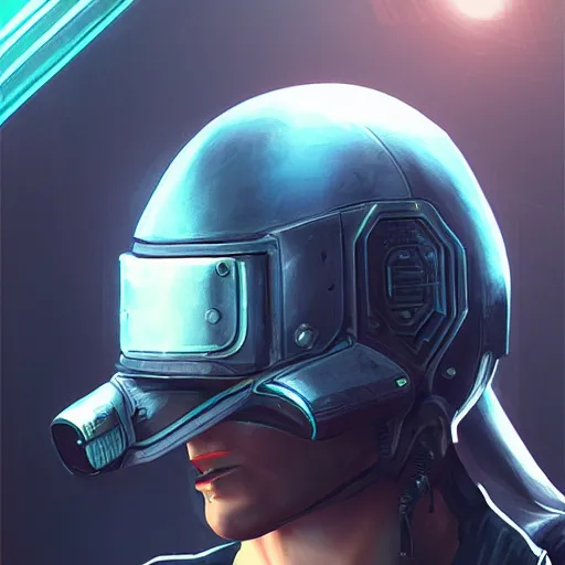 Image similar to cyberpunk helmet, concept art, artstation