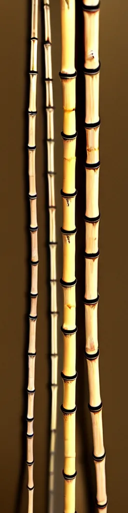Image similar to picture of a single wooden long straight thin ninja fighting staff with oriental ornaments, bamboo, weapon, highlight, vertical, centred, symmetric, sci - fi, fantasy, japan, dnd, close shot, bright uniform background, award winning