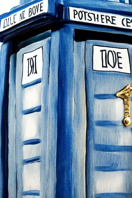 Image similar to tardis has legs, photorealistic, highly detailed,