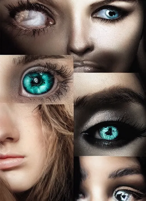 Image similar to style sheets, portraits of stunningly beautiful eyes, 👼 👼 👼