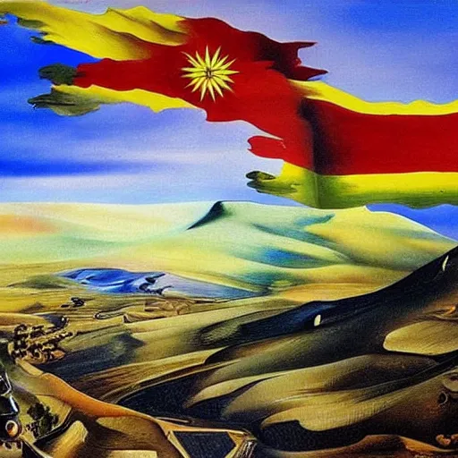 Image similar to kurdistan painted by salvador dali, highly detailed, insanely intricate, award winning art, trending on artstation