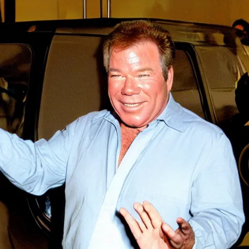 Image similar to William Shatner waving to fans