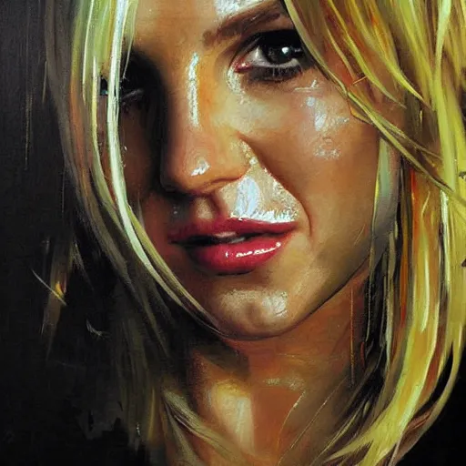 Image similar to britney spears, jeremy mann painting