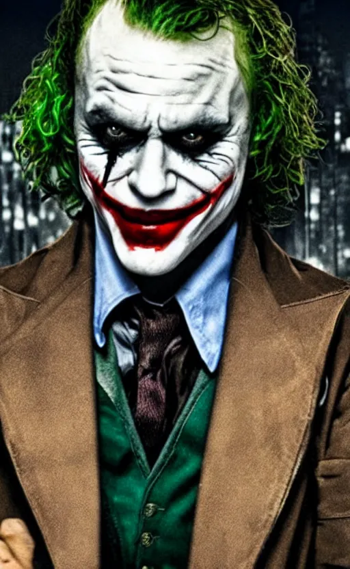 Image similar to WHY SO SERIOUS? Heath Ledger as the Joker, movie still, sharp, highly detailed, hollywood movie