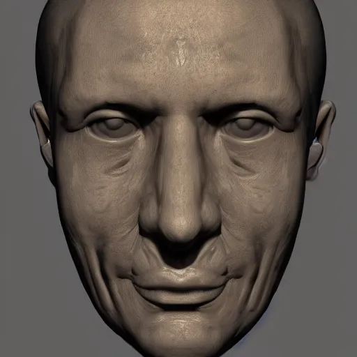 Image similar to sculpting a human face from wet clay