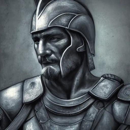 Image similar to portrait of a spartan warrior, sharp image, detailed