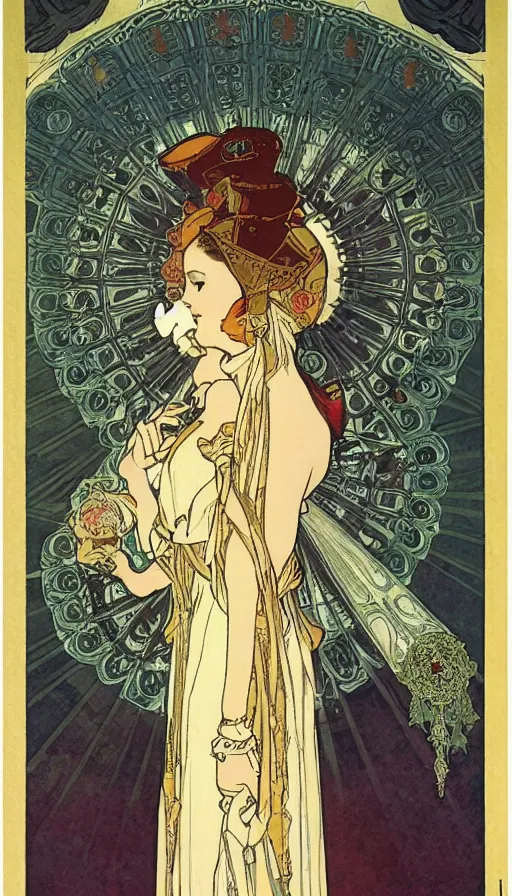 Prompt: the empress by mucha