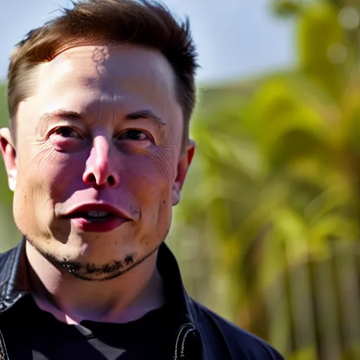 Prompt: elon musk before he had money to fix his male pattern baldness, cinematic 8 k, depth of field.