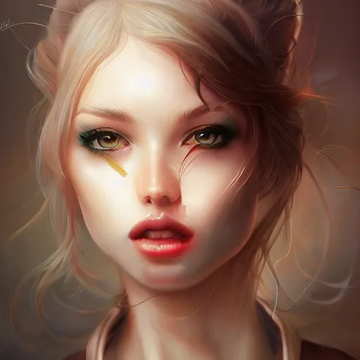 Image similar to a beautiful painting representative of the art style of artgerm + wlop + peter morbacher