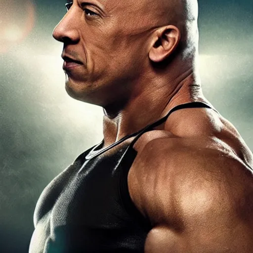 Image similar to wrestlemania starring vin diesel as dwayne the rock johnson