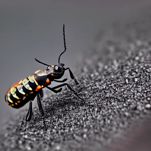 Prompt: macro photography of an alien insect