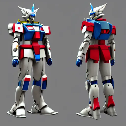 Prompt: Gundam battle suit, concept art, cinema 4d render, Ray tracing reflection,