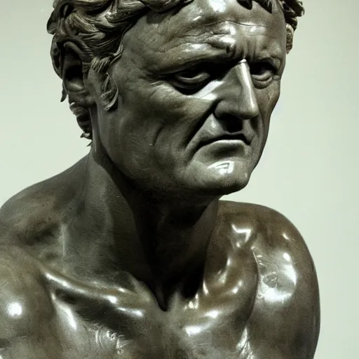 Prompt: a sculpture by michelangelo with the likeness of rutger hauer