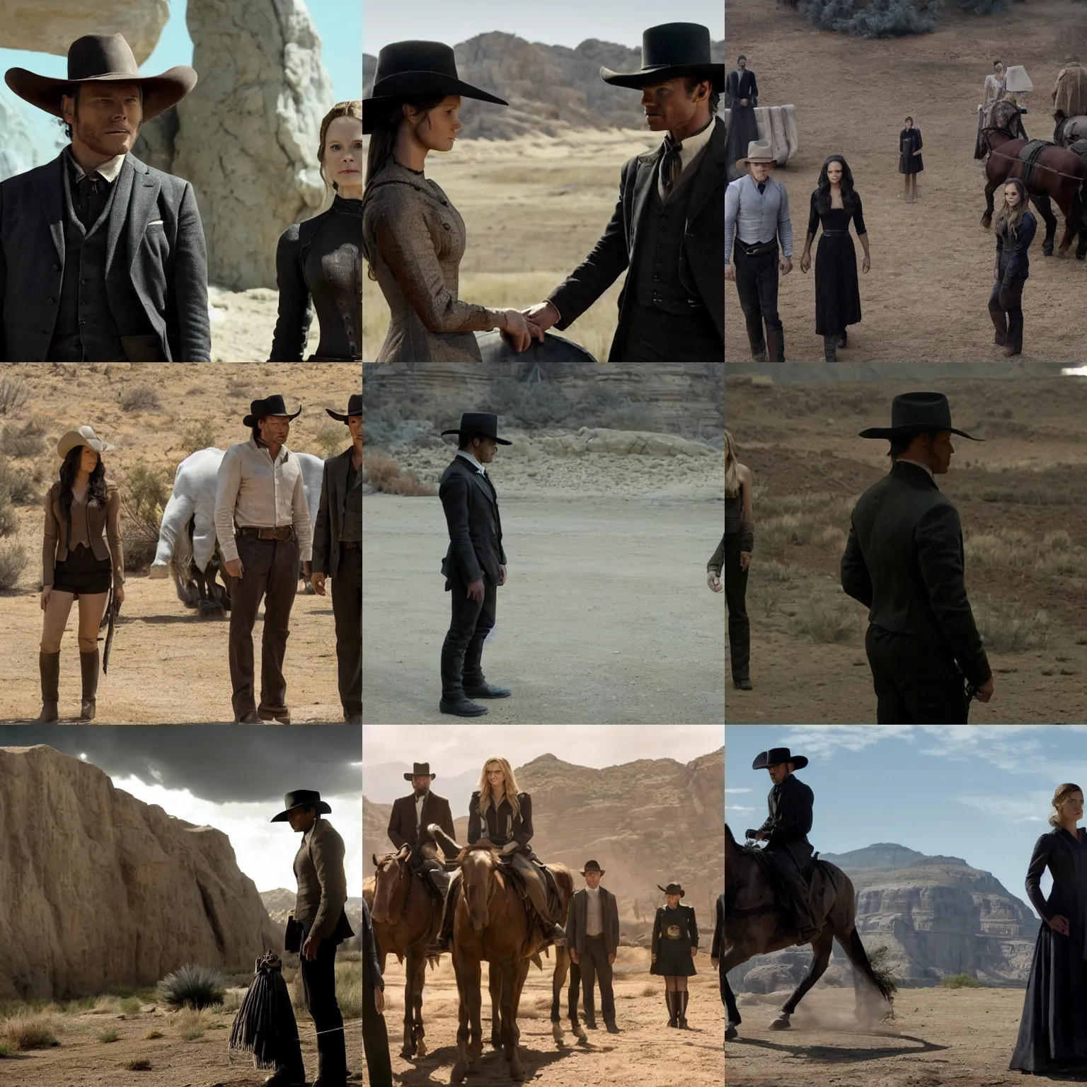 Prompt: a scene from westworld ( tv show )