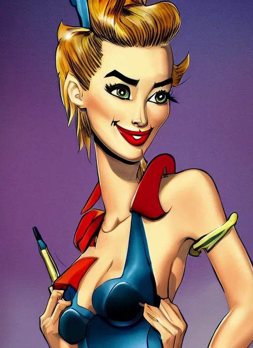 Image similar to amber heard as a Bob Clampett cartoon, detailed digital art, trending on Artstation