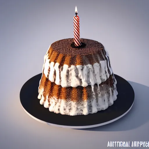 Prompt: birthday cake, 8 k artstation volumetric light