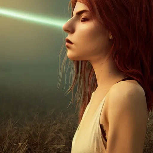 Image similar to portrait art of female angel by alessio albi 8 k ultra realistic, lens flare, atmosphere, glow, detailed, intricate, full of colour, cinematic lighting, trending on artstation, 4 k, hyperrealistic, focused, extreme details, unreal engine 5, cinematic, masterpiece