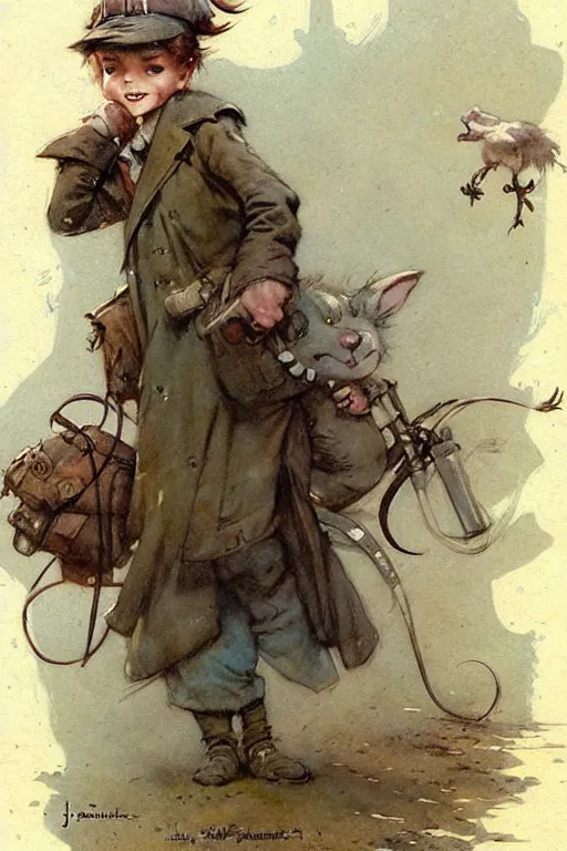 Image similar to (((((1950s adventure book character illustration. muted colors.))))) by Jean-Baptiste Monge !!!!!!!!!!!!!!!!!!!!!!!!!!!