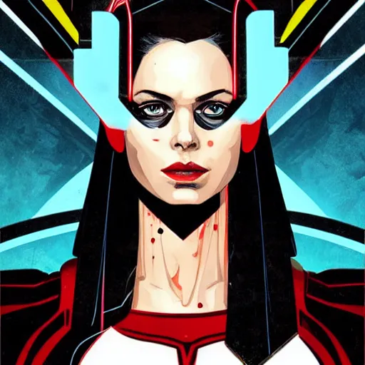 Image similar to portrait of a female android, by DC comics and Sandra Chevrier