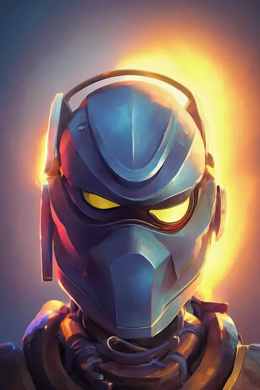 Image similar to epic mask helmet robot ninja portrait stylized as fornite style game design fanart by concept artist gervasio canda, behance hd by jesper ejsing, by rhads, makoto shinkai and lois van baarle, ilya kuvshinov, rossdraws global illumination radiating a glowing aura global illumination ray tracing hdr render in unreal engine 5