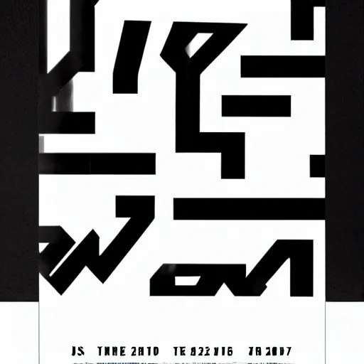 Image similar to black on white graphic poster for a techno party in style of david rudnick, acid, y 2 k