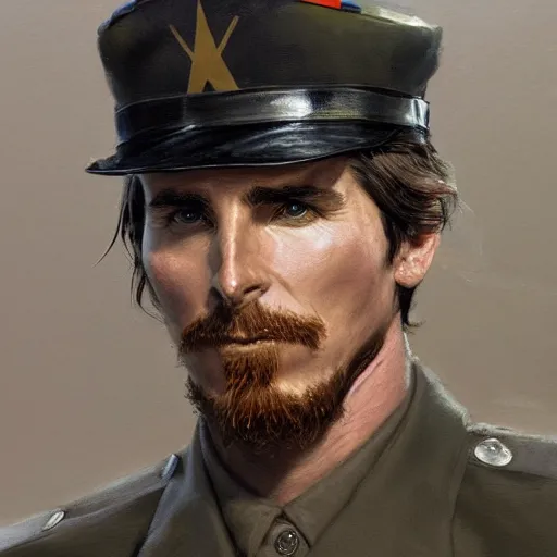 Image similar to Christian Bale as a soldier, closeup character art by Donato Giancola, Craig Mullins, digital art, trending on artstation