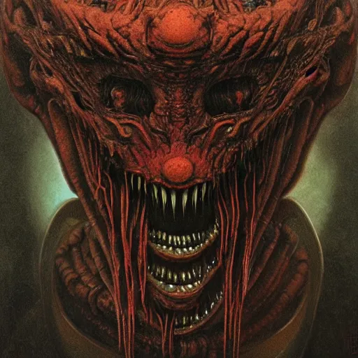 Image similar to space alien, slimy, glossy, sharp teeth, by h. r. giger, beksinski, nightmare fuel, nightmarish, intricate, highly detailed, optical illusion, stranger things demogorgon, cave lighting, flickering