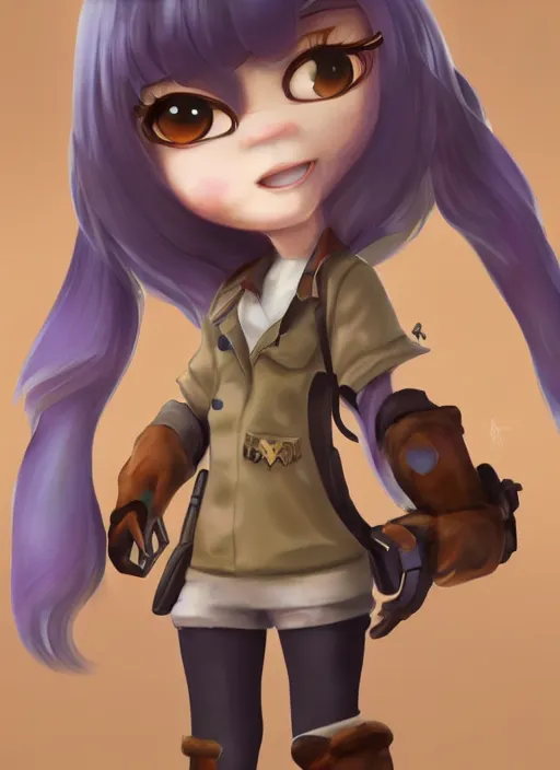 Prompt: female furry mini cute style, character adoptable, highly detailed, rendered, ray - tracing, cgi animated, 3 d demo reel avatar, style of maple story and zootopia, maple story gun girl, fox from league of legends chibi, soft shade, soft lighting