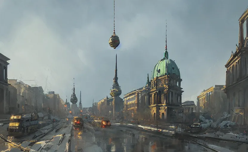 Image similar to A painting of Berlin trending on artstation in the style of Greg Rutkowski