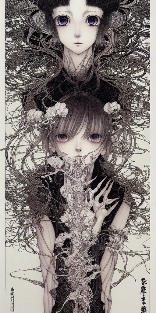 Image similar to prompt: Fragile looking vessel portrait soft light drawn by Vania Zouravliov and Takato Yamamoto, inspired by Evangeleon Anime, magical and alchemical weapons, soft light, white background, intricate detail, intricate ink painting detail, sharp high detail, manga and anime 2000