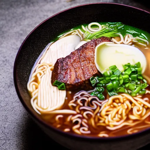 Image similar to A delicious ramen made of The Universe, a bowl that contains the universe, the only lighting is from the sunlight, photorealistic imagery, 35mm photography, professional photography, 4k, 8k