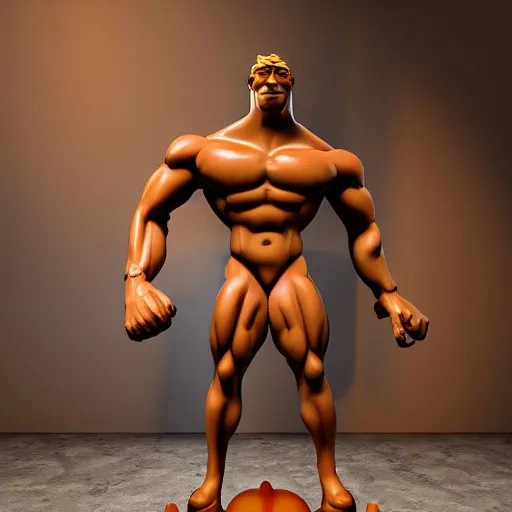 Prompt: scooby-doo, statue, 4k, volumetric lighting, hyper realistic, body builder