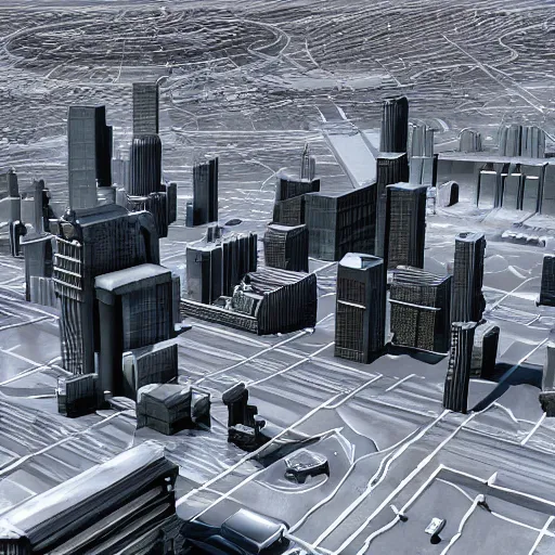 Image similar to “ salt lake city cityscape, biomechanical, environmental concept art, rendered in 3 d, unreal engine, cyberpunk ”